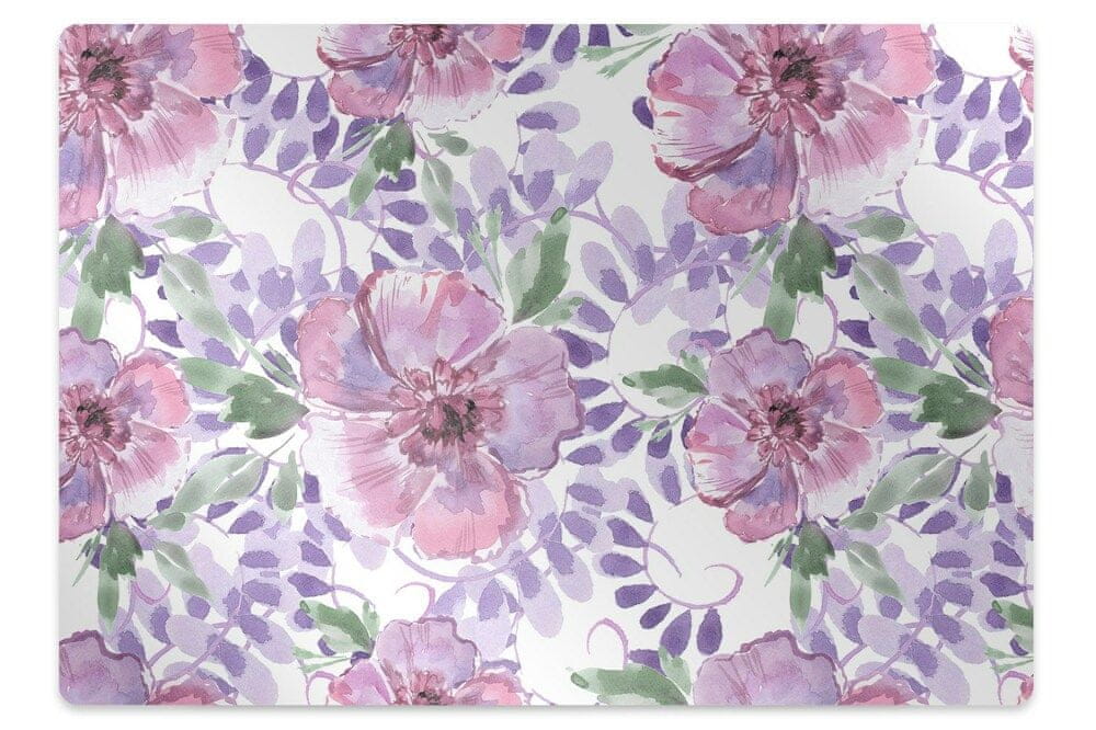kobercomat.sk Ochranná podložka pod stoličku fialové kvety 120x90 cm 